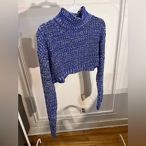 BLUE KNIT CROP TOP // PRETTY LITTLE THING // size Large 💙